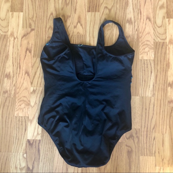 Black One Piece Swimsuit with slimming details - Picture 2 of 5